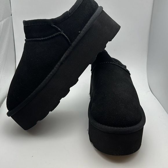 CUSHIONAIRE Women's Genuine Suede Cozy Mule Platform +Memory Foam 8.5 BLACK - Picture 7 of 7